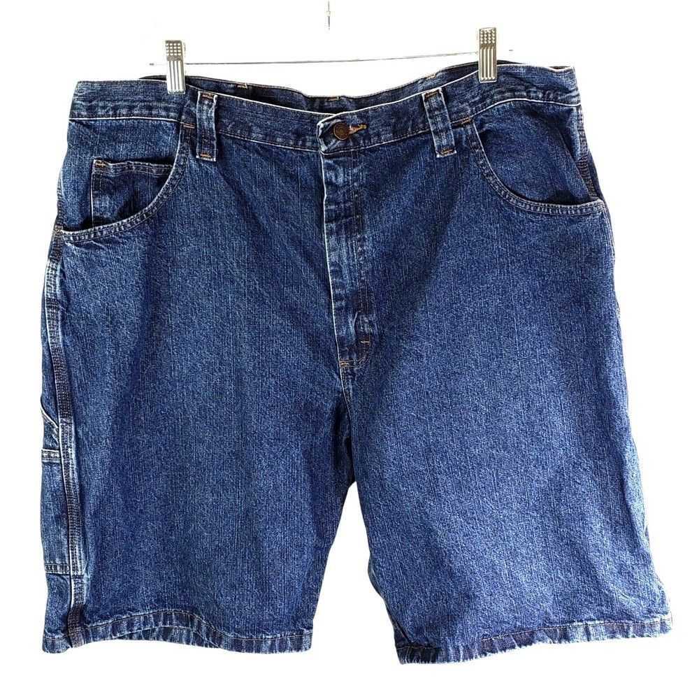 Wrangler Carpenter Mens Shorts Size 42 Regular Inseam 10 Blue Denim 100% Cotton